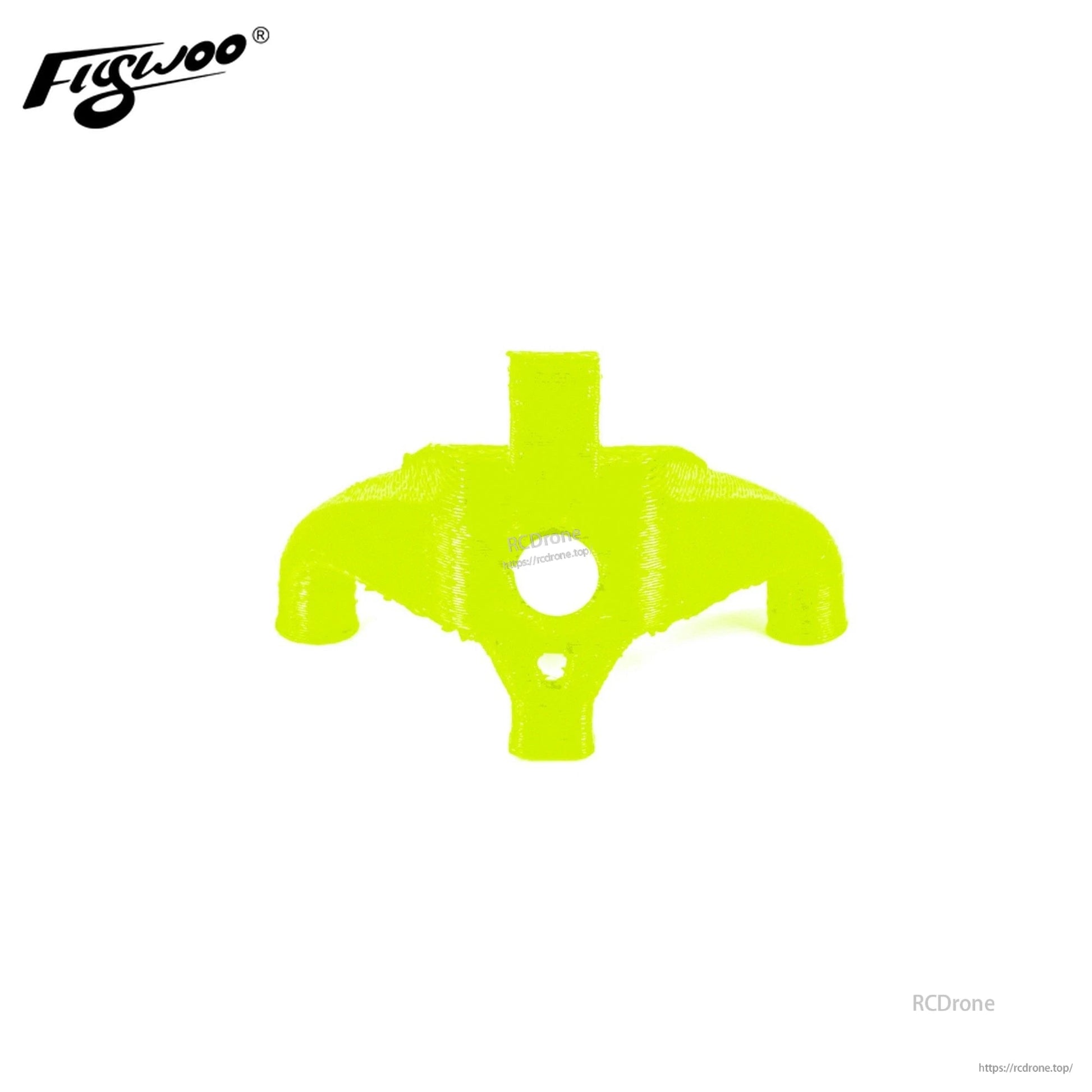 Neon yellow TPU canopy mount for Flywoo Firefly Nano Baby 20, with central camera opening and mounting legs