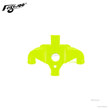 Neon yellow TPU canopy mount for Flywoo Firefly Nano Baby 20, with central camera opening and mounting legs