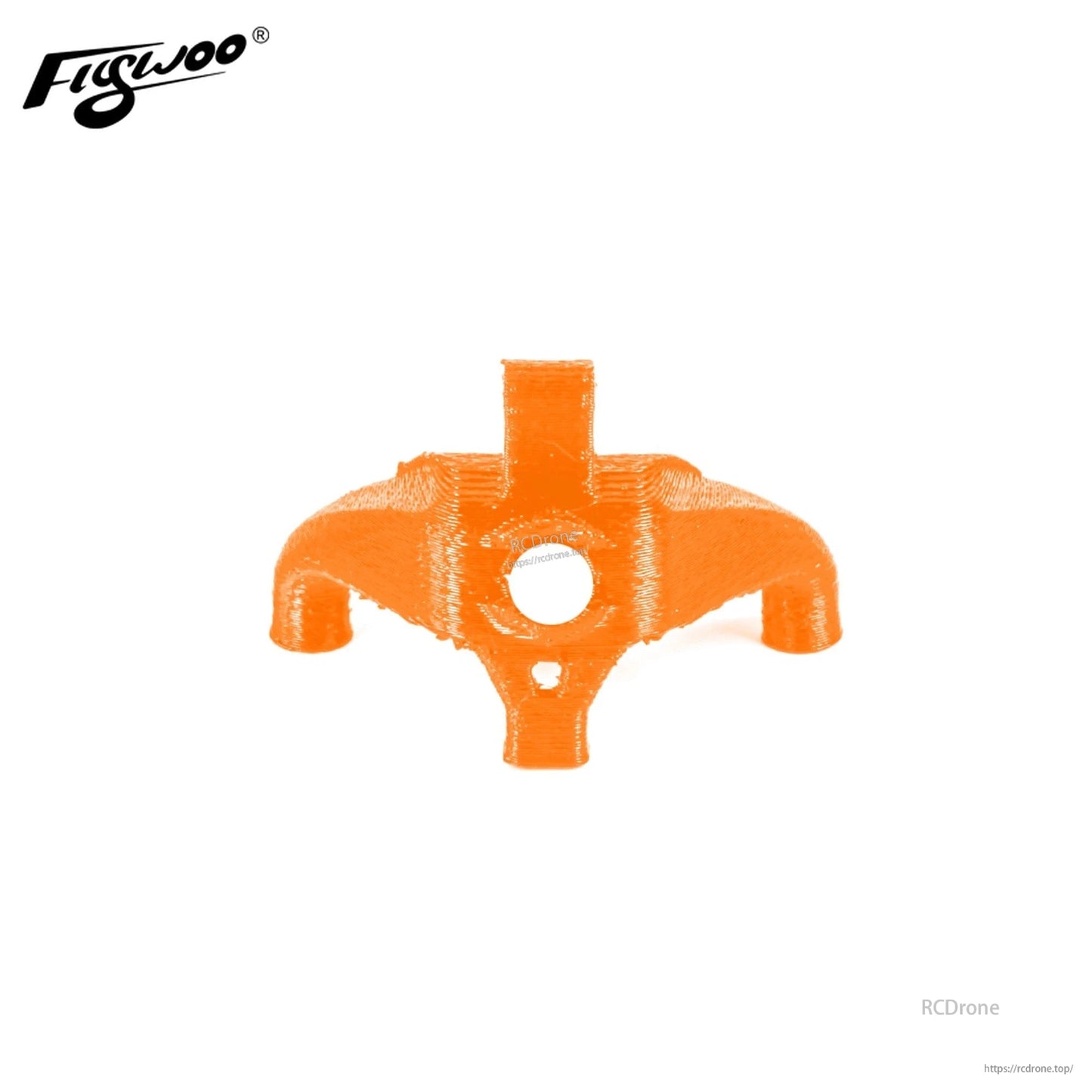 Orange TPU canopy mount for Flywoo Firefly Nano Baby 20, with central camera opening and mounting tabs