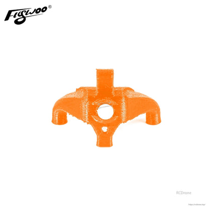 Orange TPU canopy mount for Flywoo Firefly Nano Baby 20, with central camera opening and mounting tabs
