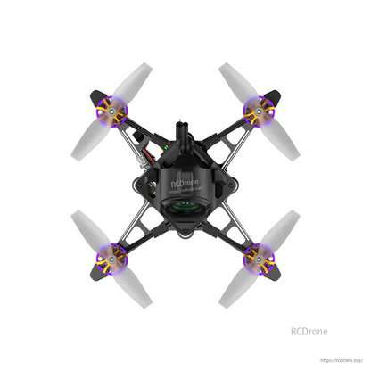 Top view of Flywoo Firefly18 1S Nano Baby V3 micro quad drone with four props and O4 camera pod