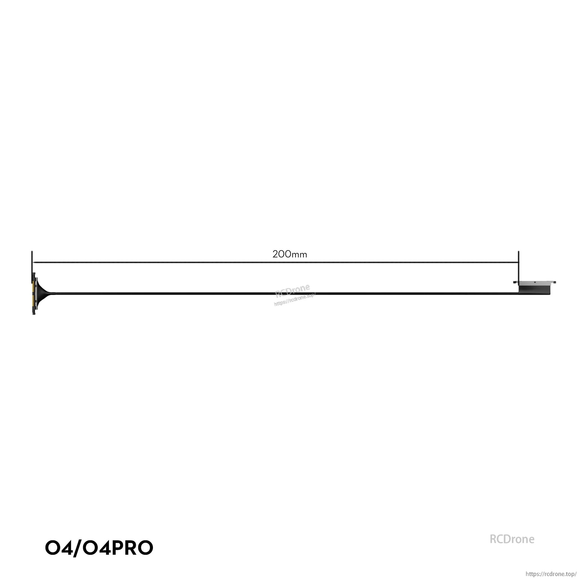 Flywoo flexible coaxial cable for DJI O4/O4 Pro, 200mm length, with small connectors on both ends