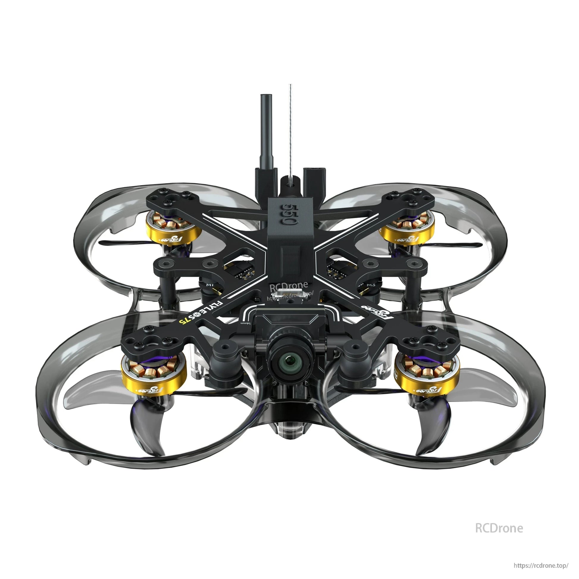 Flywoo FlyLens 75 HD brushless whoop FPV drone with ducted prop guards, four motors, and front camera