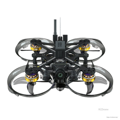 Flywoo FlyLens 75 HD brushless whoop FPV drone with ducted prop guards, four motors, and front camera