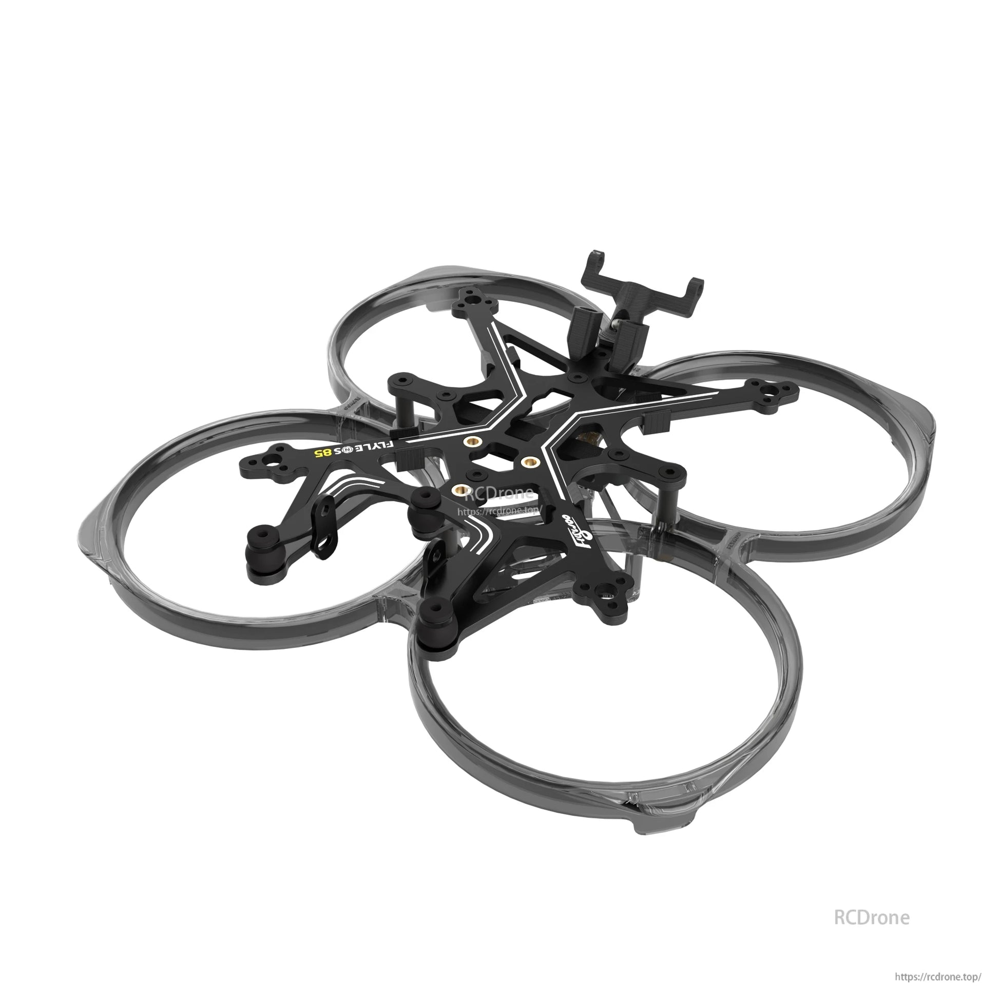 Flywoo FlyLens 85 2-inch whoop drone frame kit with carbon fiber center plate and clear prop guard rings