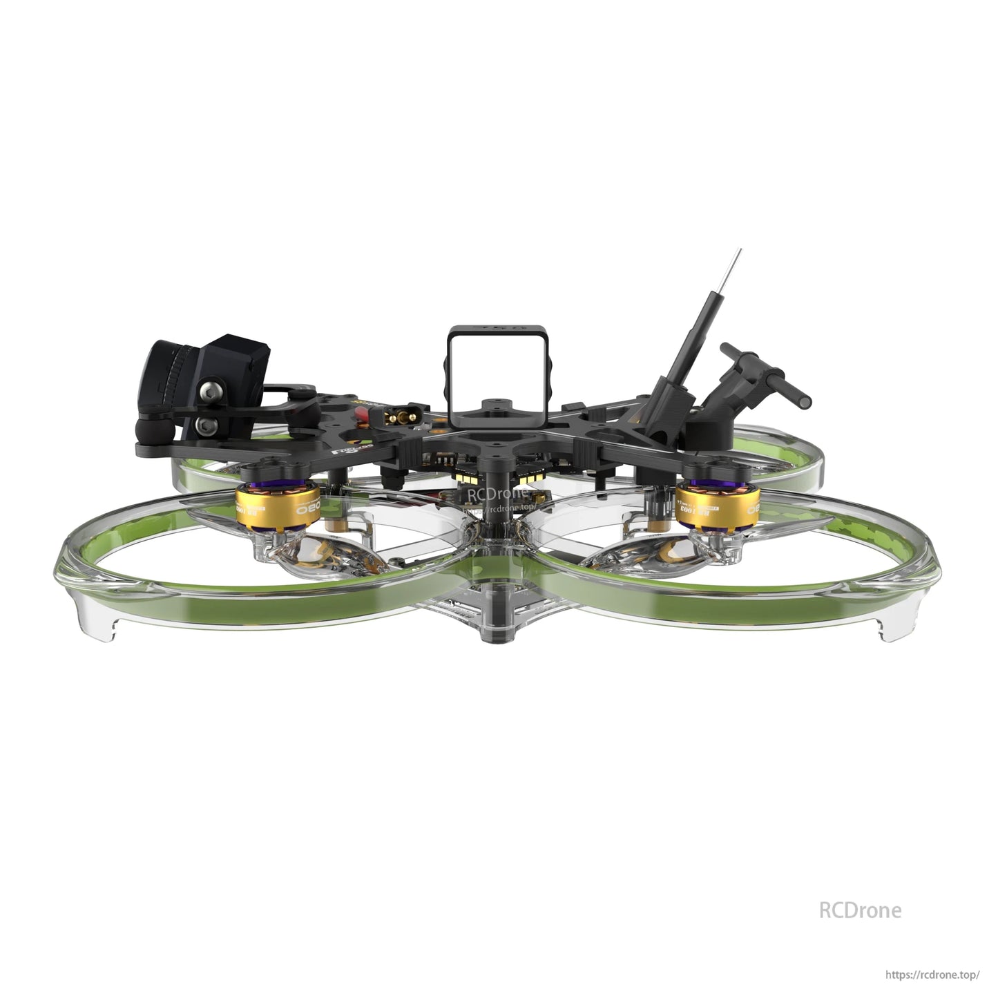 Flywoo FlyLens 85 HD ducted cinewhoop FPV drone with four prop guards, front HD camera mount, and rear antenna