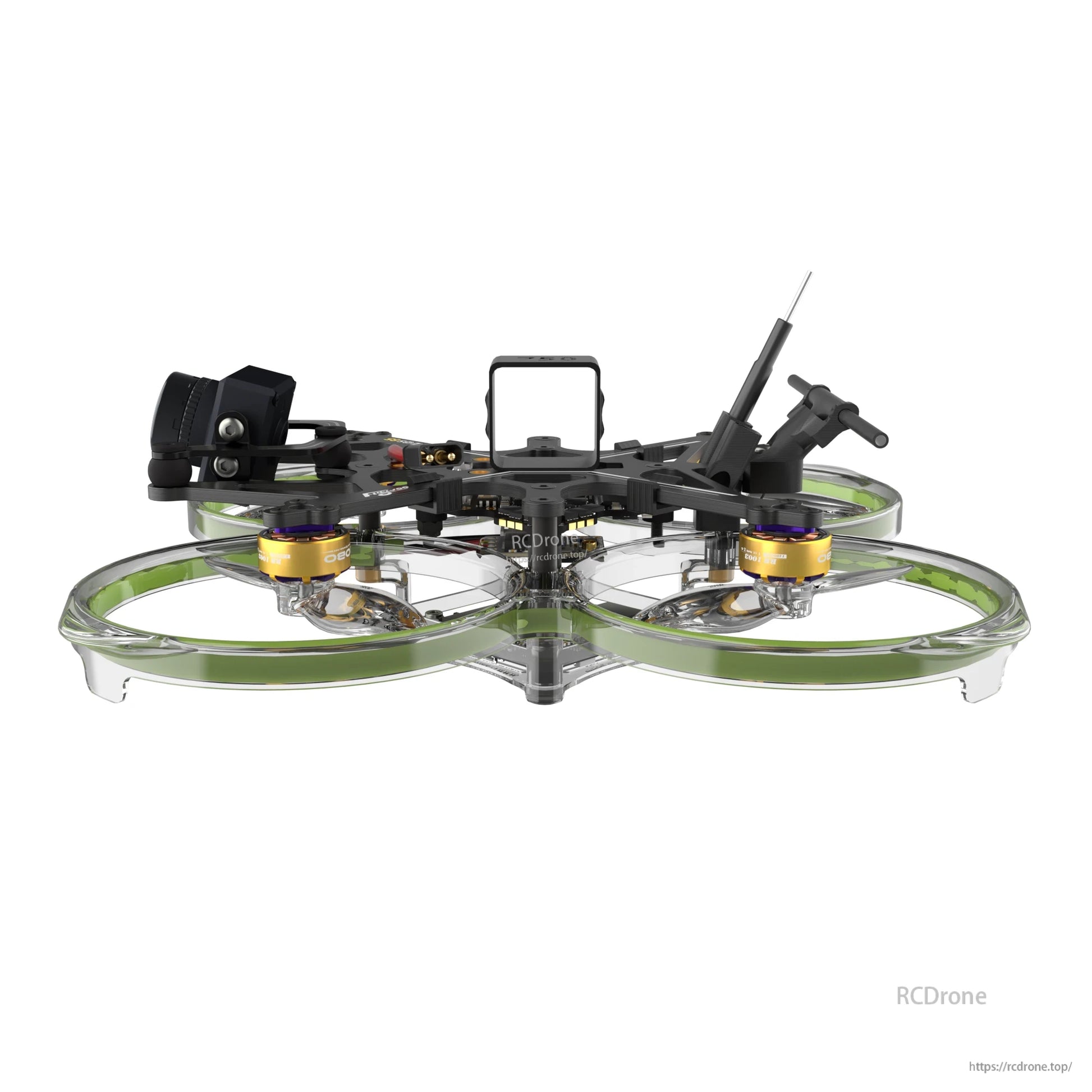 Flywoo FlyLens 85 HD ducted cinewhoop FPV drone with four prop guards, front HD camera mount, and rear antenna