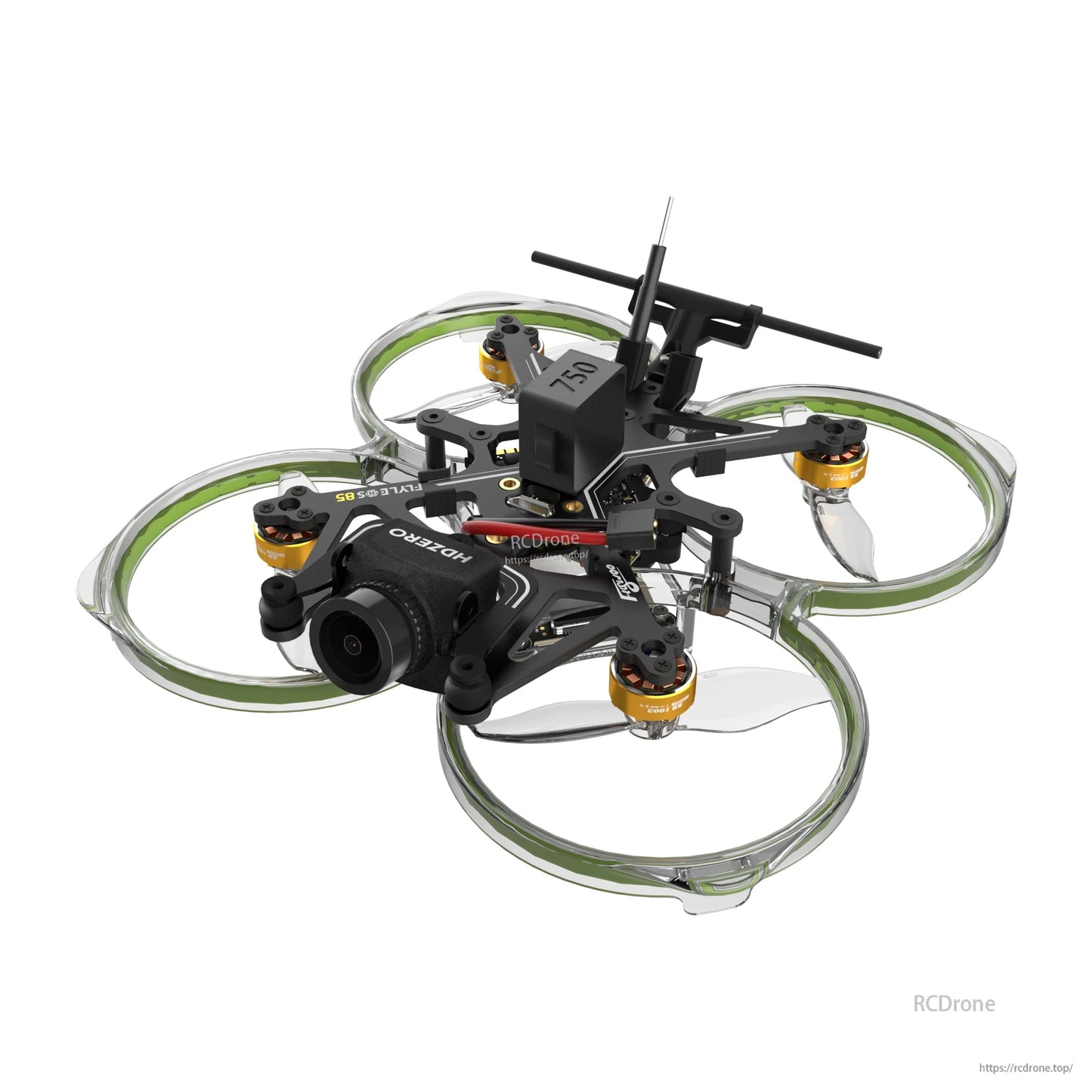 Flywoo FlyLens 85 HDZero 2S brushless whoop FPV drone with ducted prop guards, HDZero camera and antenna