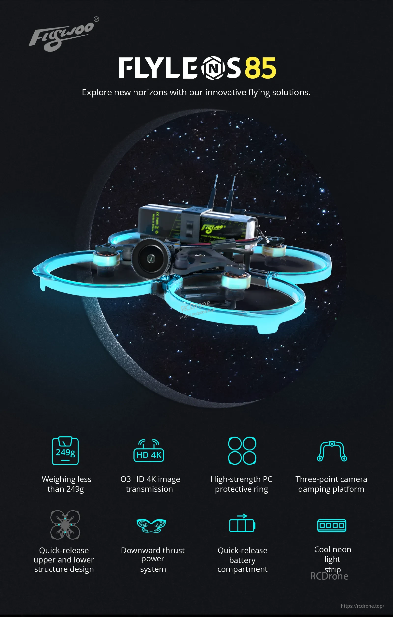 Flywoo FlyLens 85 HD HDZero 2S Brushless Whoop Fpv drone V1.3