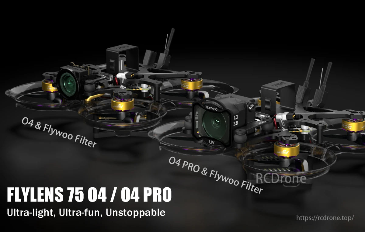 Flywoo Flylens 75 HD O4 2S 1.6-Inch Whoop FPV, Flywoo Flylens 75 O4/O4 Pro: Lightweight, fun FPV drone with Flywoo Filter for exceptional performance.