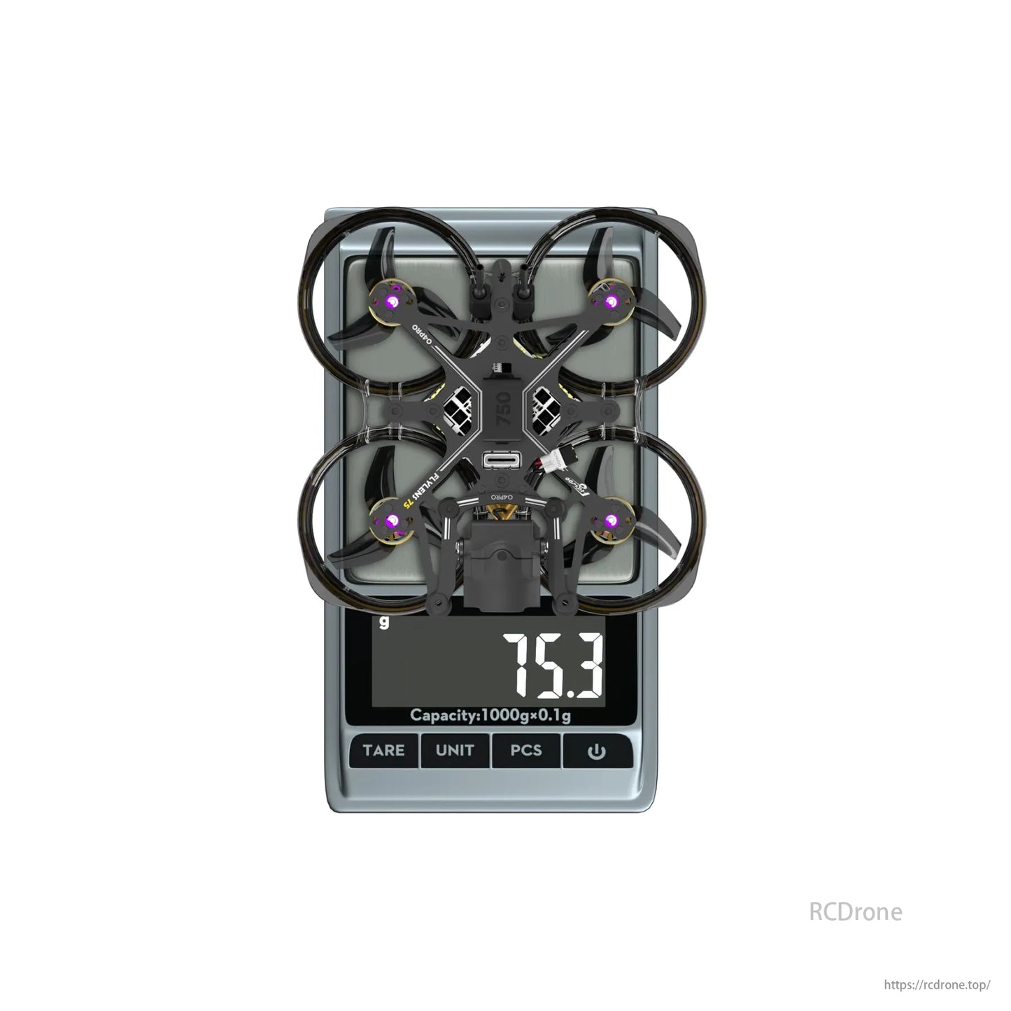 Flywoo Flylens 75 HD O4 PRO 2S 1.6-Inch Whoop FPV, The Flywoo Flylens 75 HD O4 PRO 2S 1.6-inch Whoop FPV Drone V1.3 weighs 75.3 grams.