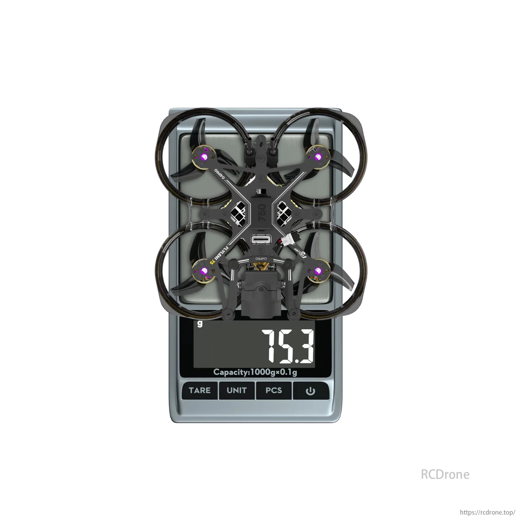 Flywoo Flylens 75 HD O4 PRO 2S 1.6-Inch Whoop FPV, The Flywoo Flylens 75 HD O4 PRO 2S 1.6-inch Whoop FPV Drone V1.3 weighs 75.3 grams.