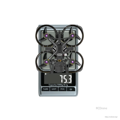 Flywoo Flylens 75 HD O4 PRO 2S 1.6-Inch Whoop FPV, The Flywoo Flylens 75 HD O4 PRO 2S 1.6-inch Whoop FPV Drone V1.3 weighs 75.3 grams.