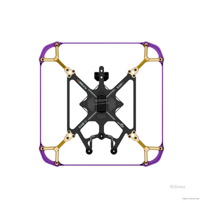 Flywoo Flytimes 85 2-inch micro drone frame kit with purple TPU prop guards and carbon center plate