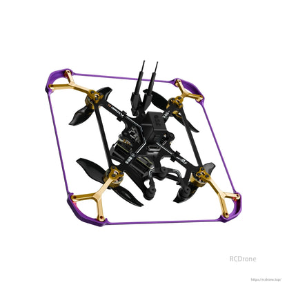 Flywoo Flytimes 85 HD O4 2S, a 2-inch cinewhoop drone with DJI O4 Air Unit, sports a purple frame and gold accents.