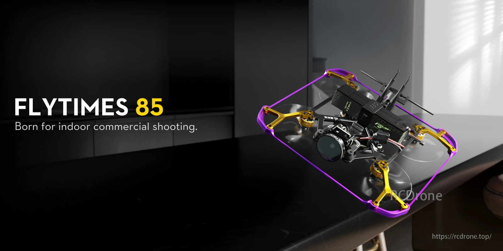 Flywoo Flytimes 85 Micro Cinewhoop, Quick-release battery mounts compatible with 2S 550/750/1000mAh batteries for flexible flight sessions.