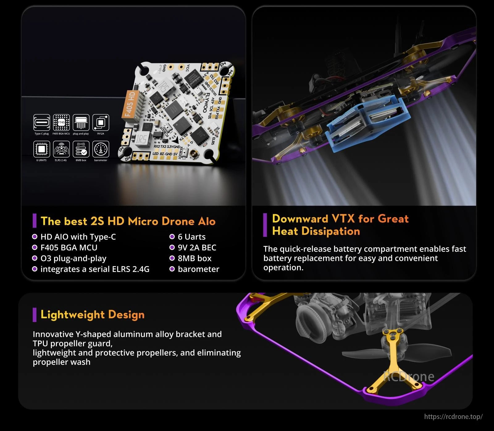 Flywoo Flytimes 85 O4 Pro FPV Drone, Flywoo Flytimes 85 O4 Pro: A top-tier 2S HD micro FPV drone with advanced features, ELRS support, and efficient heat-dissipating design. Lightweight, durable aluminum build.