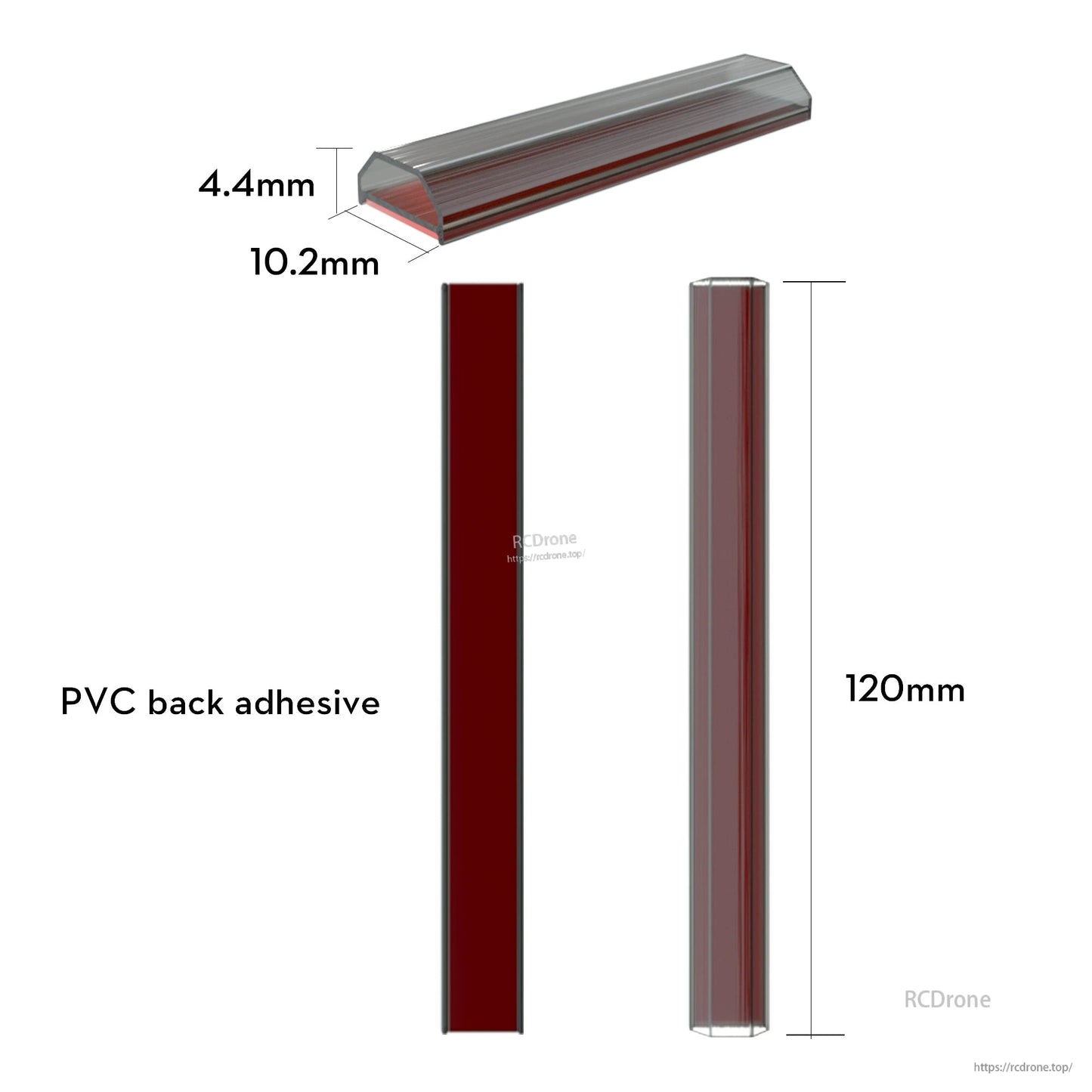 Flywoo G10 Motor Wire Guard Tube (PC) with PVC Back Adhesive - 20/40/50/80/120mm, 4pcs