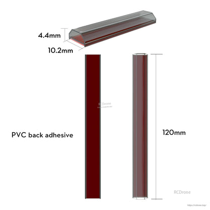 Flywoo G10 Motor Wire Guard Tube (PC) with PVC Back Adhesive - 20/40/50/80/120mm, 4pcs