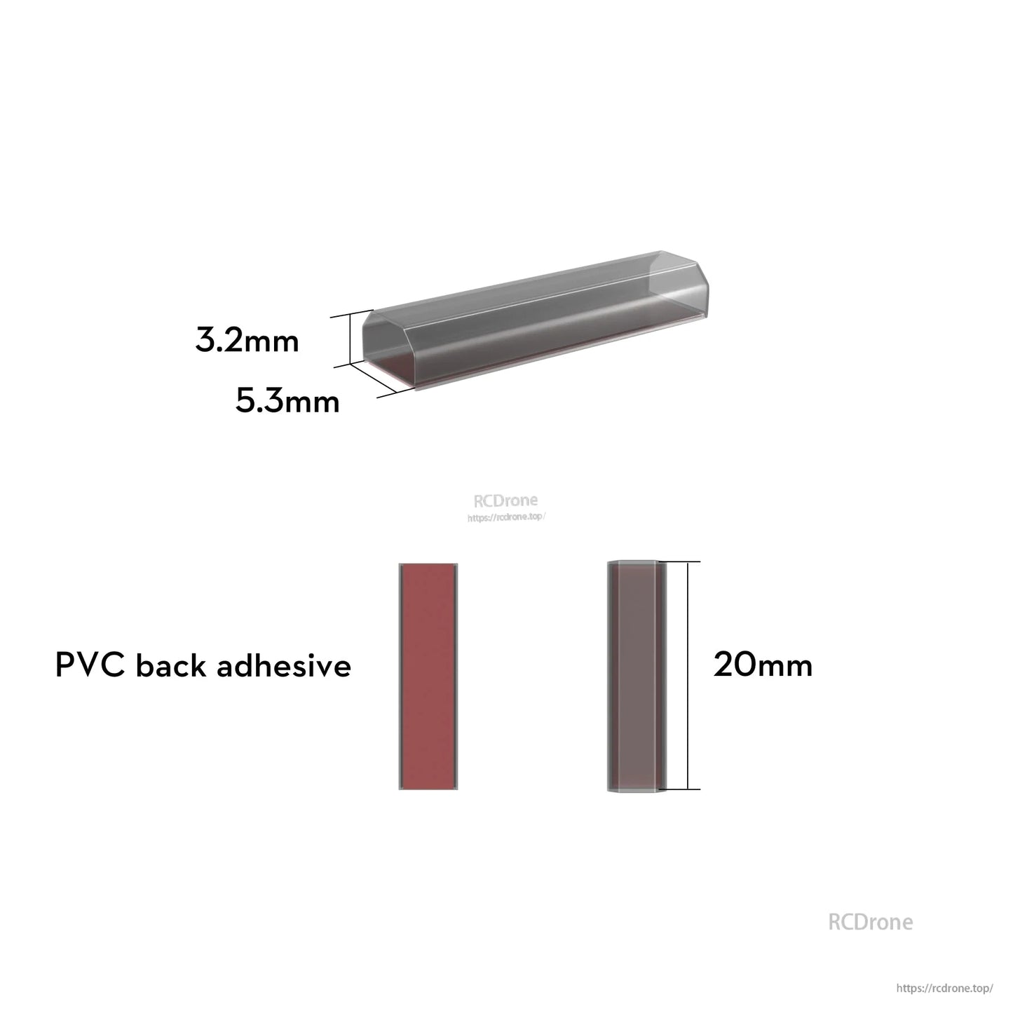 Flywoo G10 Motor Wire Guard Tube (PC) with PVC Back Adhesive - 20/40/50/80/120mm, 4pcs