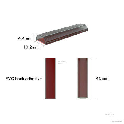 Flywoo G10 Motor Wire Guard Tube (PC) with PVC Back Adhesive - 20/40/50/80/120mm, 4pcs
