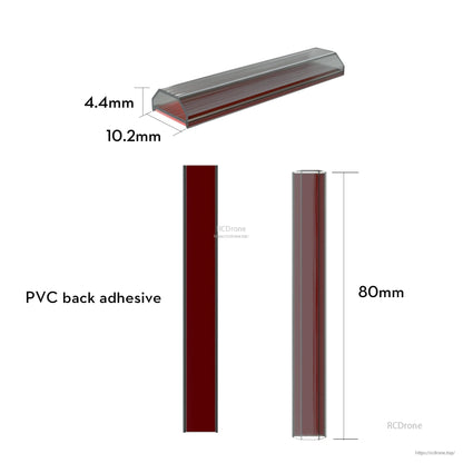 Flywoo G10 Motor Wire Guard Tube (PC) with PVC Back Adhesive - 20/40/50/80/120mm, 4pcs