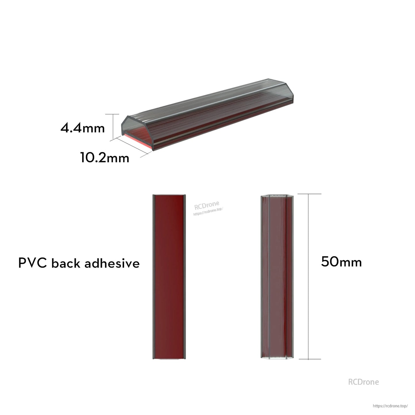 Flywoo G10 Motor Wire Guard Tube (PC) with PVC Back Adhesive - 20/40/50/80/120mm, 4pcs