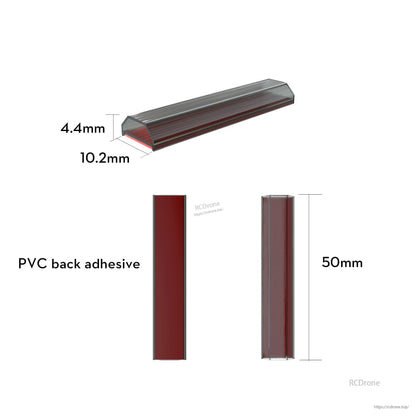Flywoo G10 Motor Wire Guard Tube (PC) with PVC Back Adhesive - 20/40/50/80/120mm, 4pcs