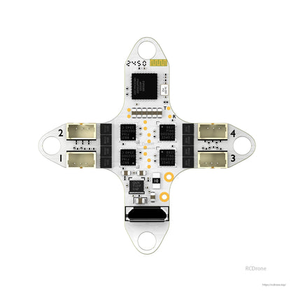 Flywoo GOKU F405 HD 1S AIO flight controller/ESC board with built-in ELRS PCB antenna and four motor plugs