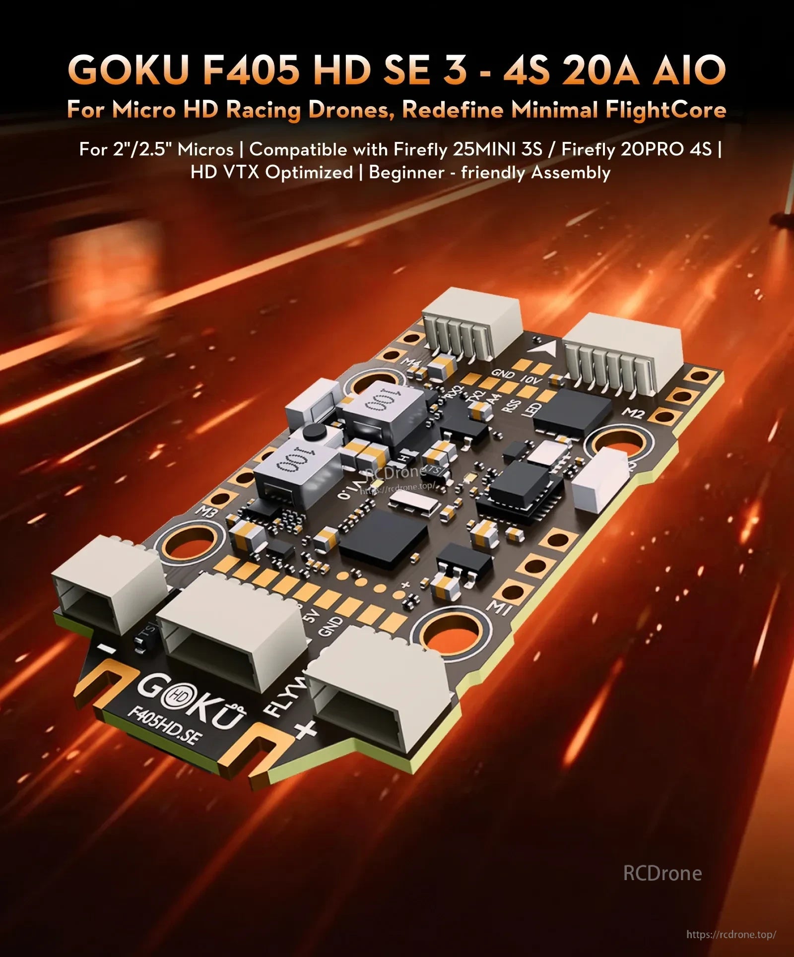 Flywoo GOKU F405 SE 3-4S 20A AIO Plug&Play O4 / O4 Pro