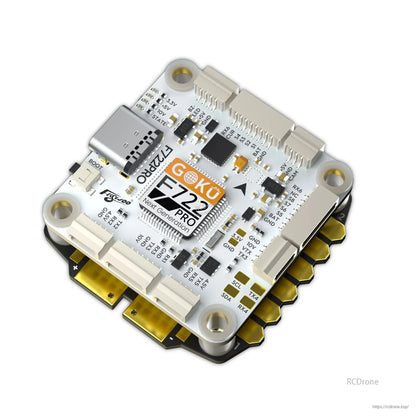 Flywoo GOKU F722 Pro V2 30x30 flight controller stack with 4in1 ESC, USB-C port and plug connectors