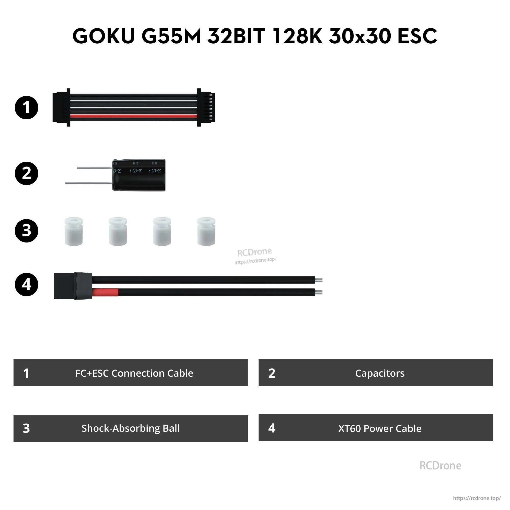 Flywoo GOKU G55M 32BIT 128K 3-6S 55A ESC (30.5x30.5)