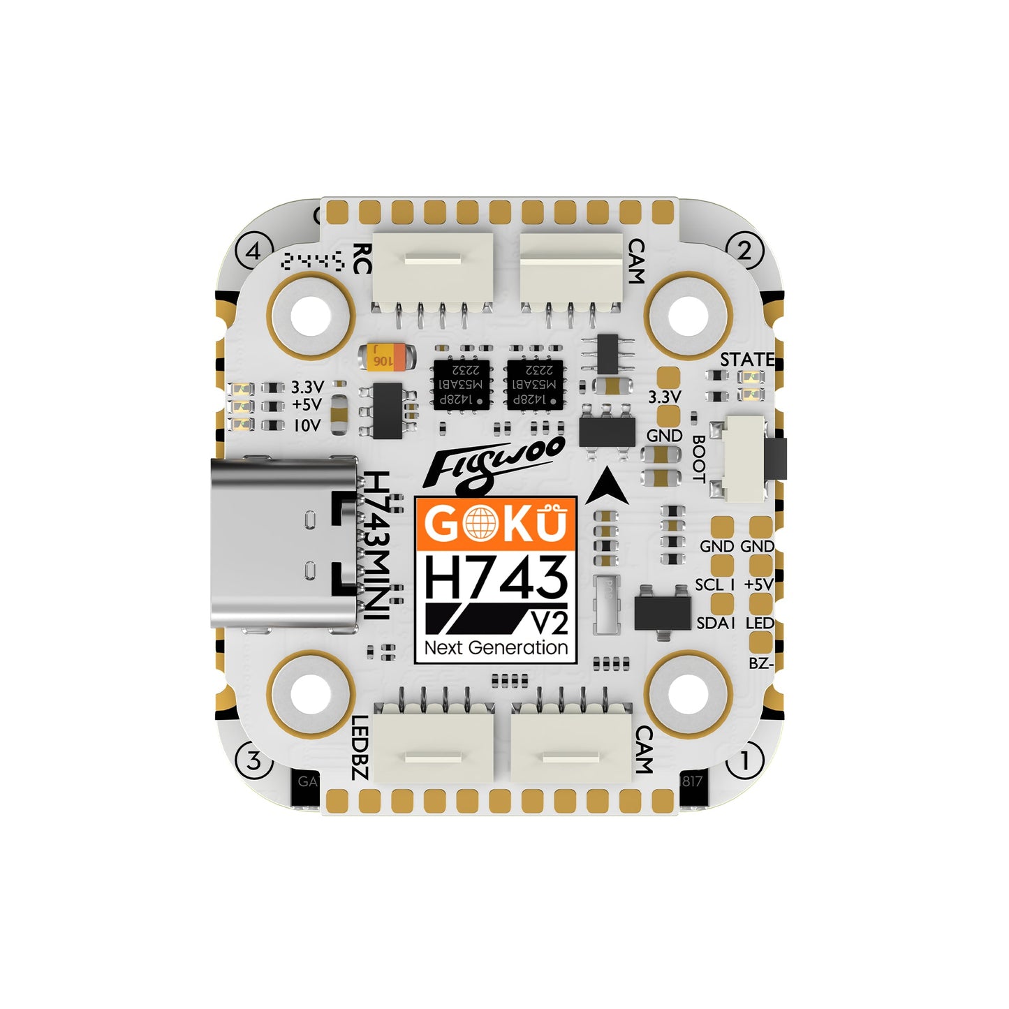 Flywoo GOKU H743 PRO Mini Contrôleur de Vol & 45A 4en1 ESC Stack 20x20 Plug&Play pour O4/O4 Pro