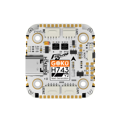 Flywoo GOKU H743 PRO Mini Contrôleur de Vol & 45A 4en1 ESC Stack 20x20 Plug&Play pour O4/O4 Pro