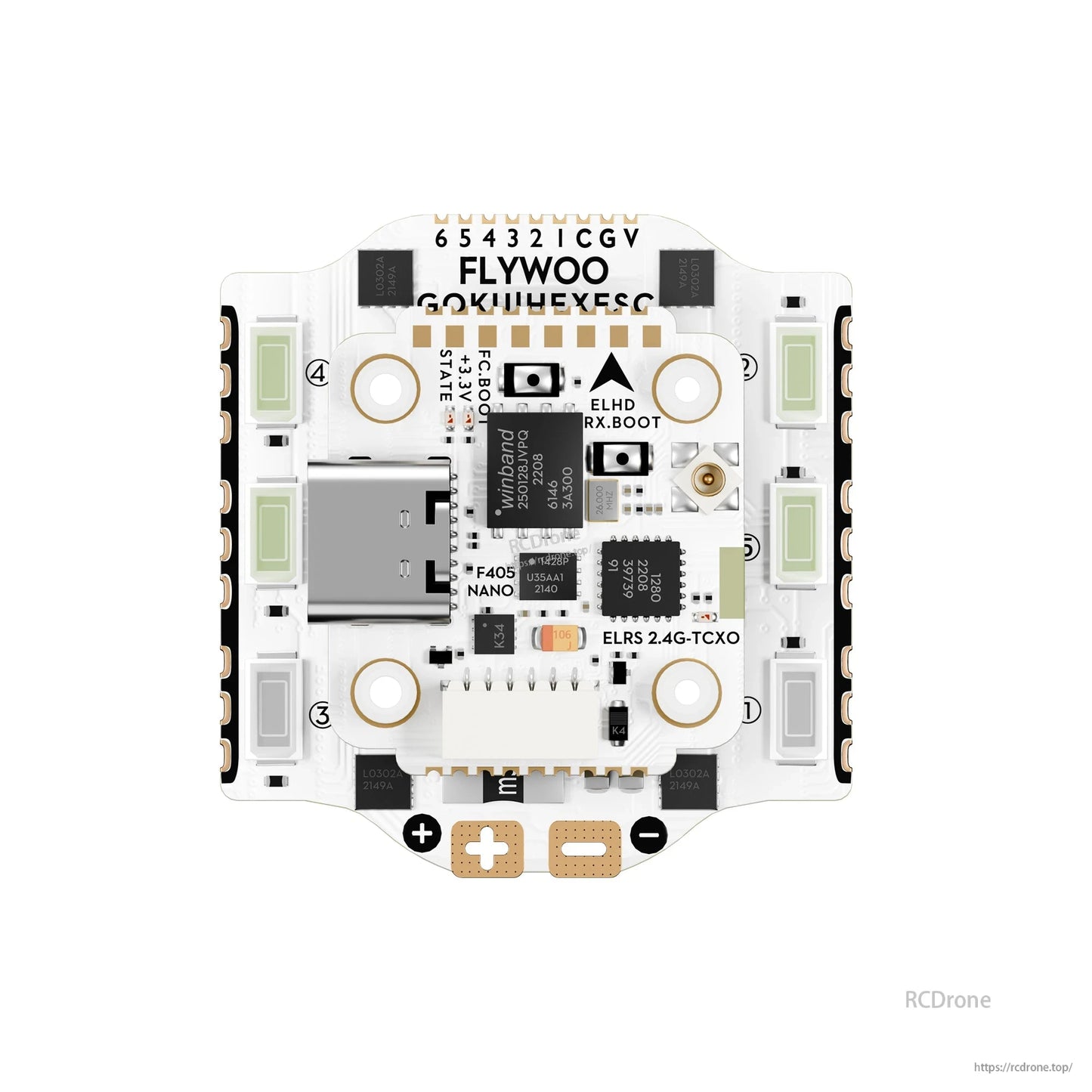 Flywoo GOKU HEX GN405 Nano HD 20A 堆疊 V3 飛控/電調組，TCXO ELRS 2.4G，O3/O4 插頭&P播放