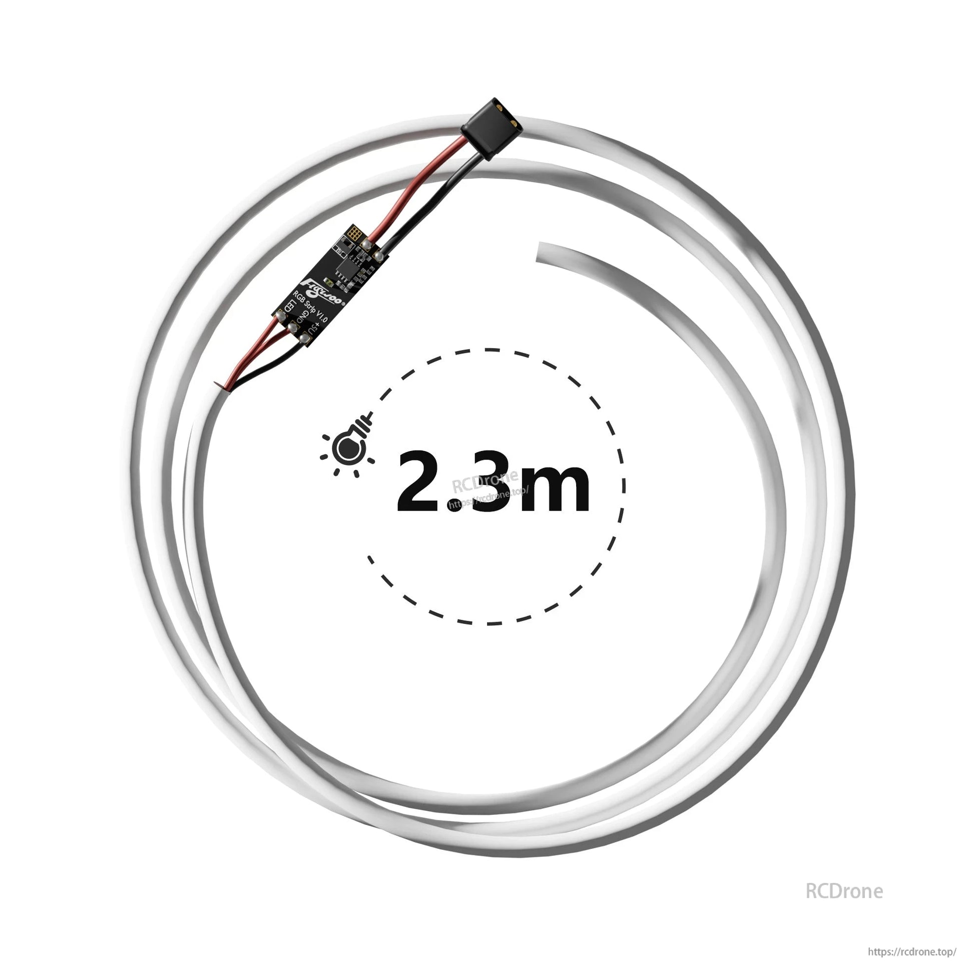 Flywoo Halo Gate 2.0m RGB LED strip with inline LED controller board and power connector