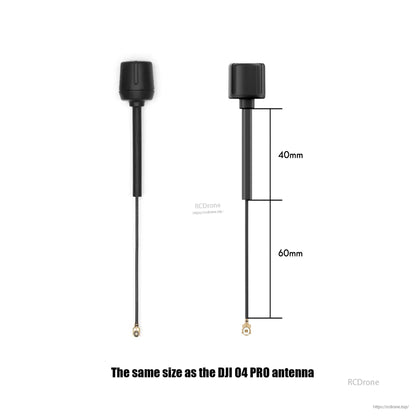 Flywoo LDS 5.8GHz FPV Antenna, Flywoo 5.8GHz FPV antenna with black stubby housing, U.FL (UFL) coax pigtail, and 40mm/60mm length markings