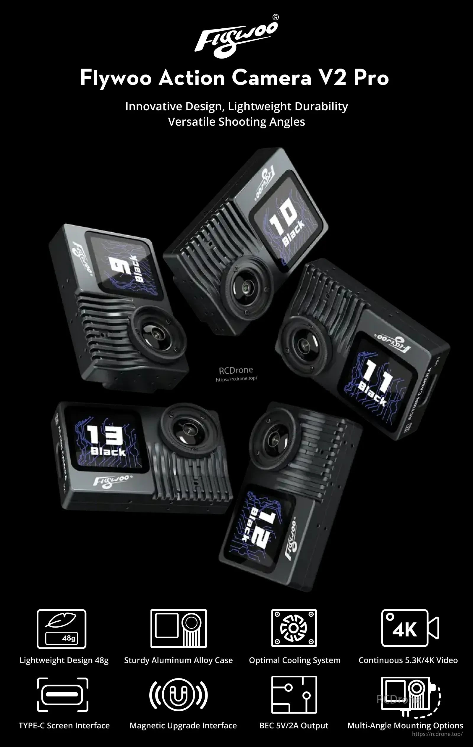 Flywoo Naked Gopro Action Camera V2 GP9 / GP10 / GP11 / GP12 / GP13 Pro