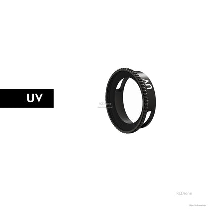 Black UV lens filter ring for Flywoo Naked O3 upgrade case, with knurled edge and cutout grips