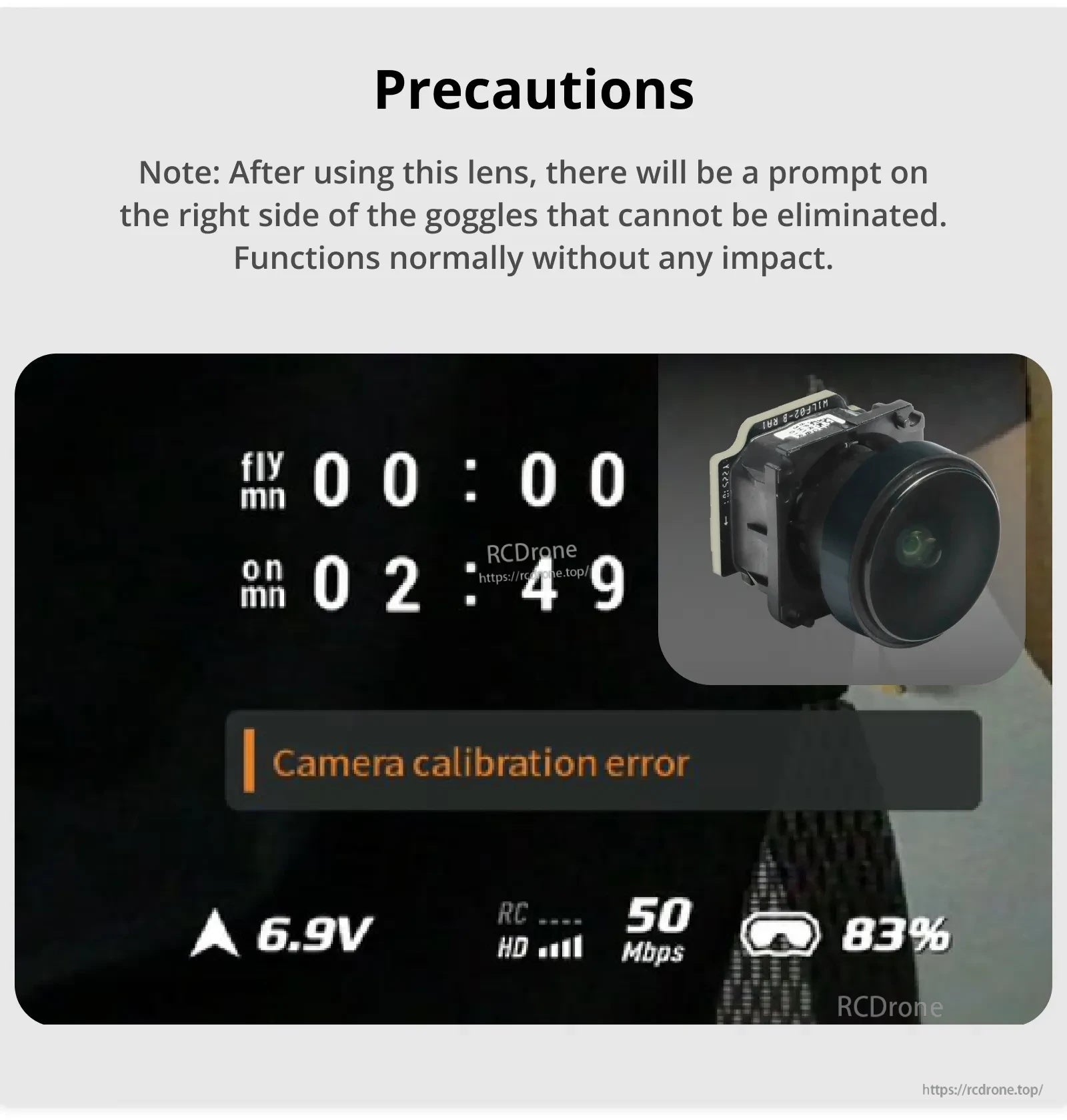 Flywoo Naked O4 Pro camera lens