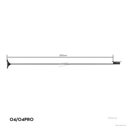 Flywoo O4 Air Unit Cooling CNC Kit, 200mm antenna cable for O4/O4 Pro air unit, straight coax lead with connector ends