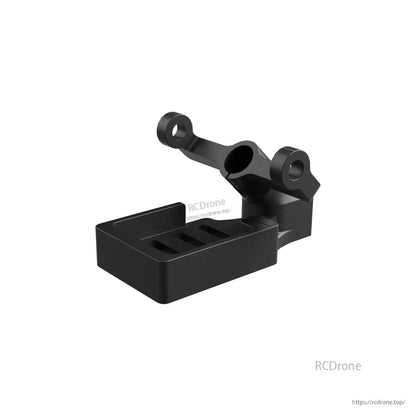 Black CNC aluminum mounting bracket for Flywoo O4 Air Unit cooling kit with slotted base and dual screw ears