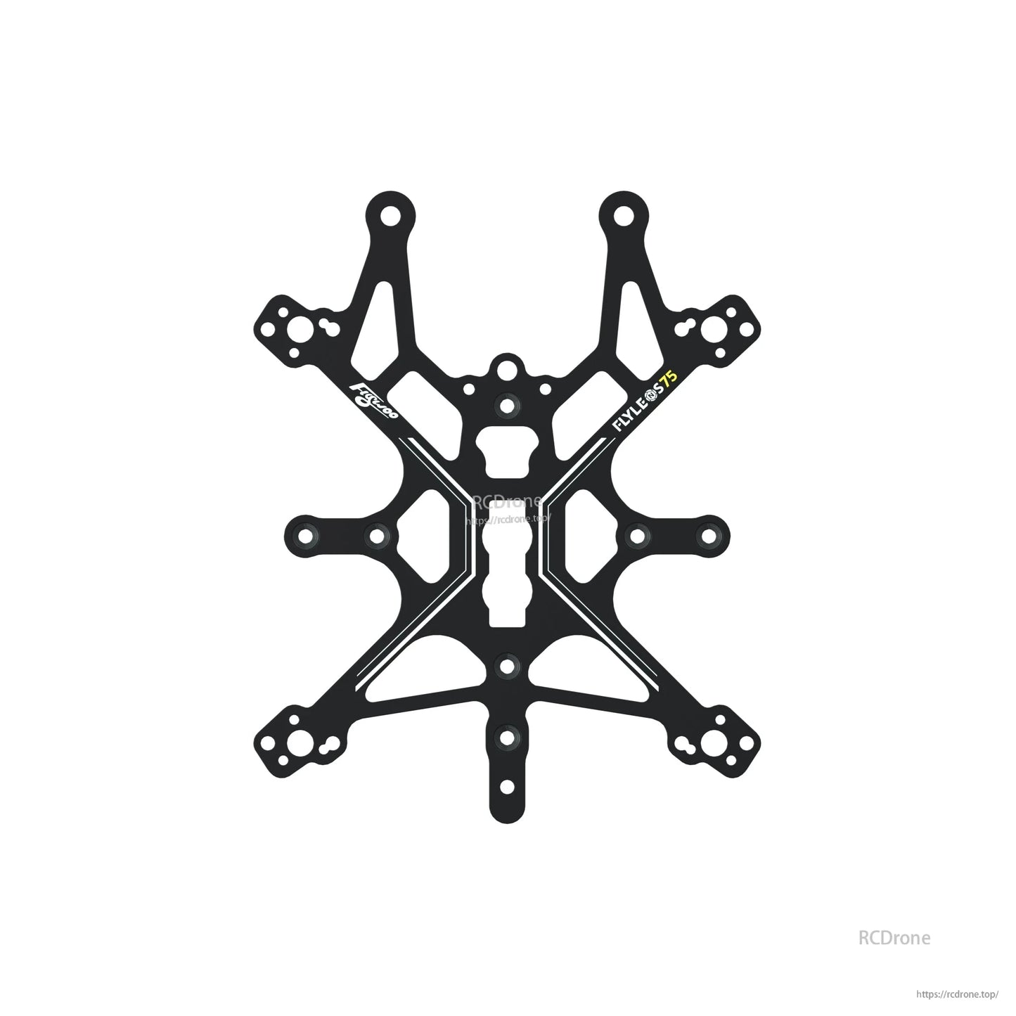 Flywoo FlyLens 75 CNC-cut mounting plate with multiple screw holes for O4 Air Unit cooling kit