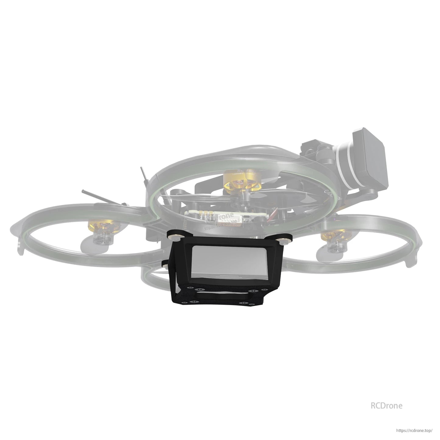 Flywoo O4 air unit cooling CNC mount kit installed under a FlyLens 75/85 cinewhoop FPV frame