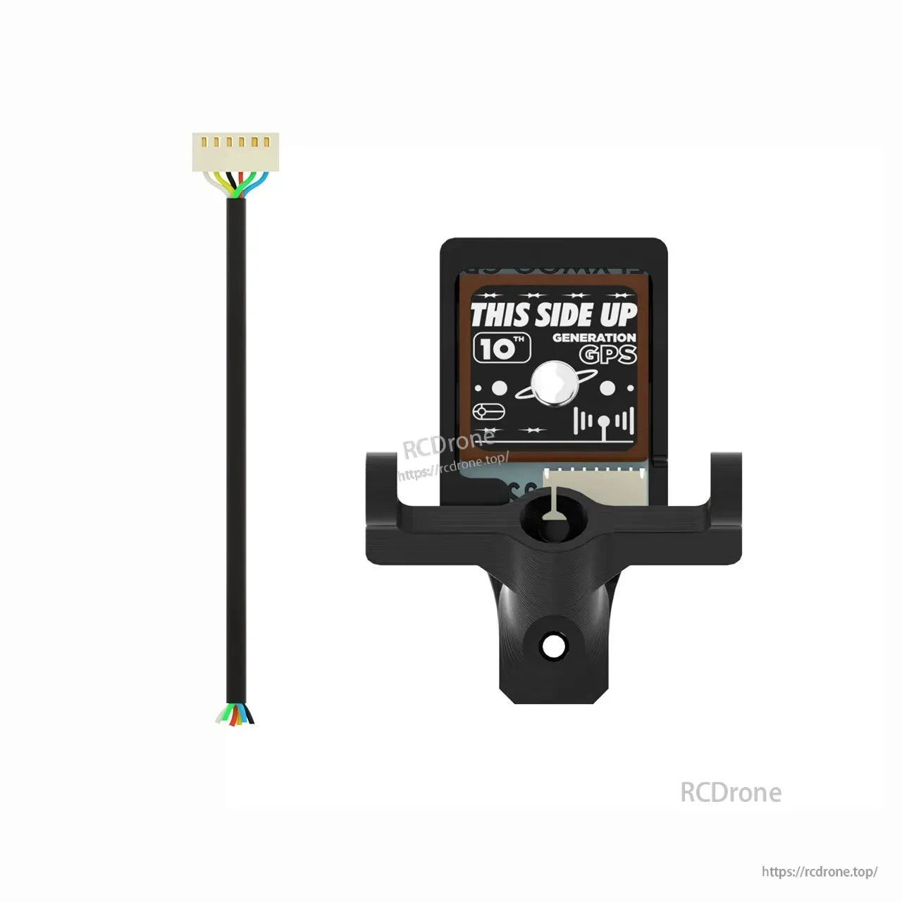 10th generation GPS module with “THIS SIDE UP” label, mounting bracket, and multi-wire connector cable