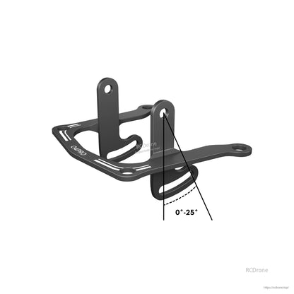 Flywoo O4 Air Unit CNC aluminum mount bracket with 0–25° adjustable tilt for FlyLens 75/85 frames