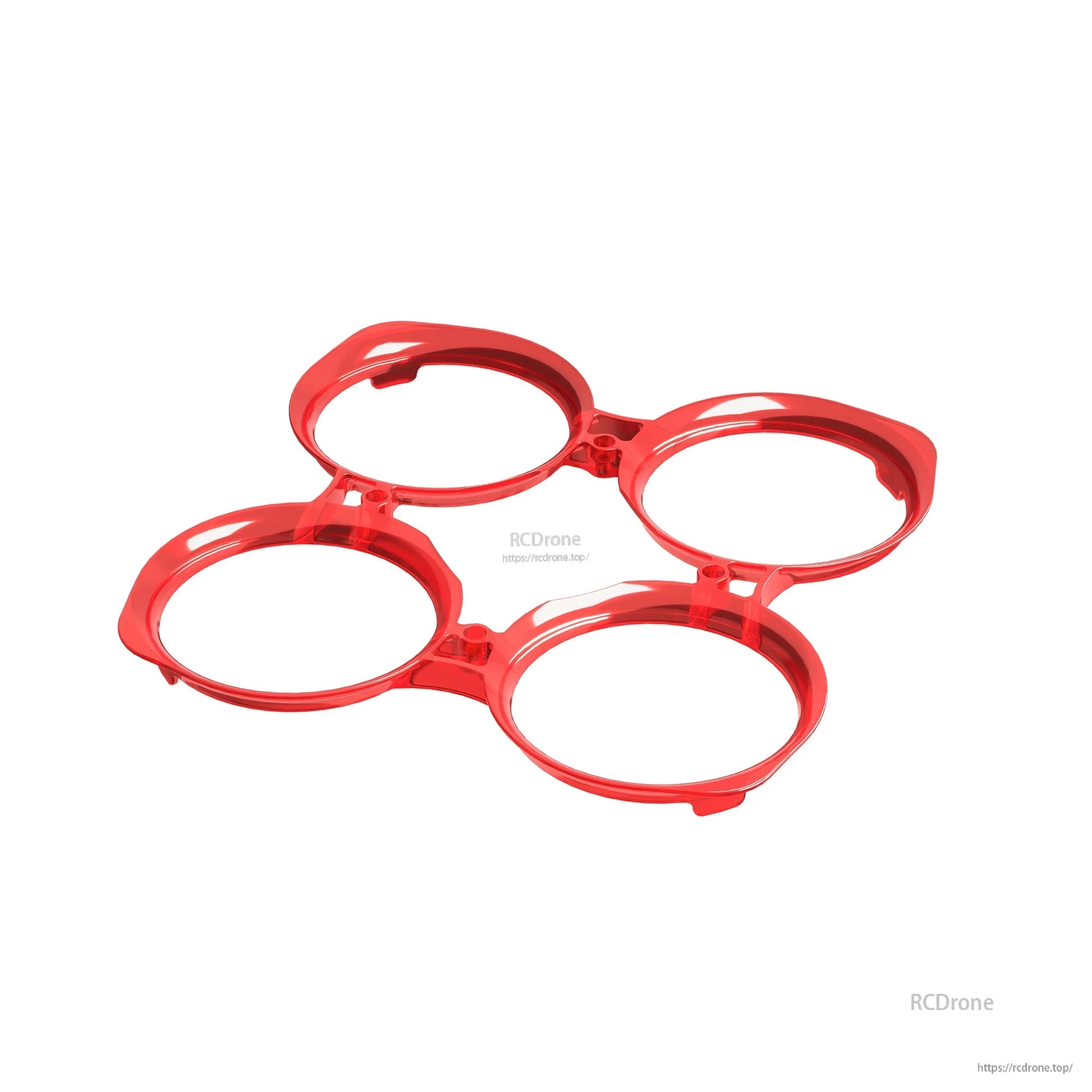 Red Flywoo O4 Air Unit cooling CNC kit plate with four circular duct rings for FlyLens 75/85 frames