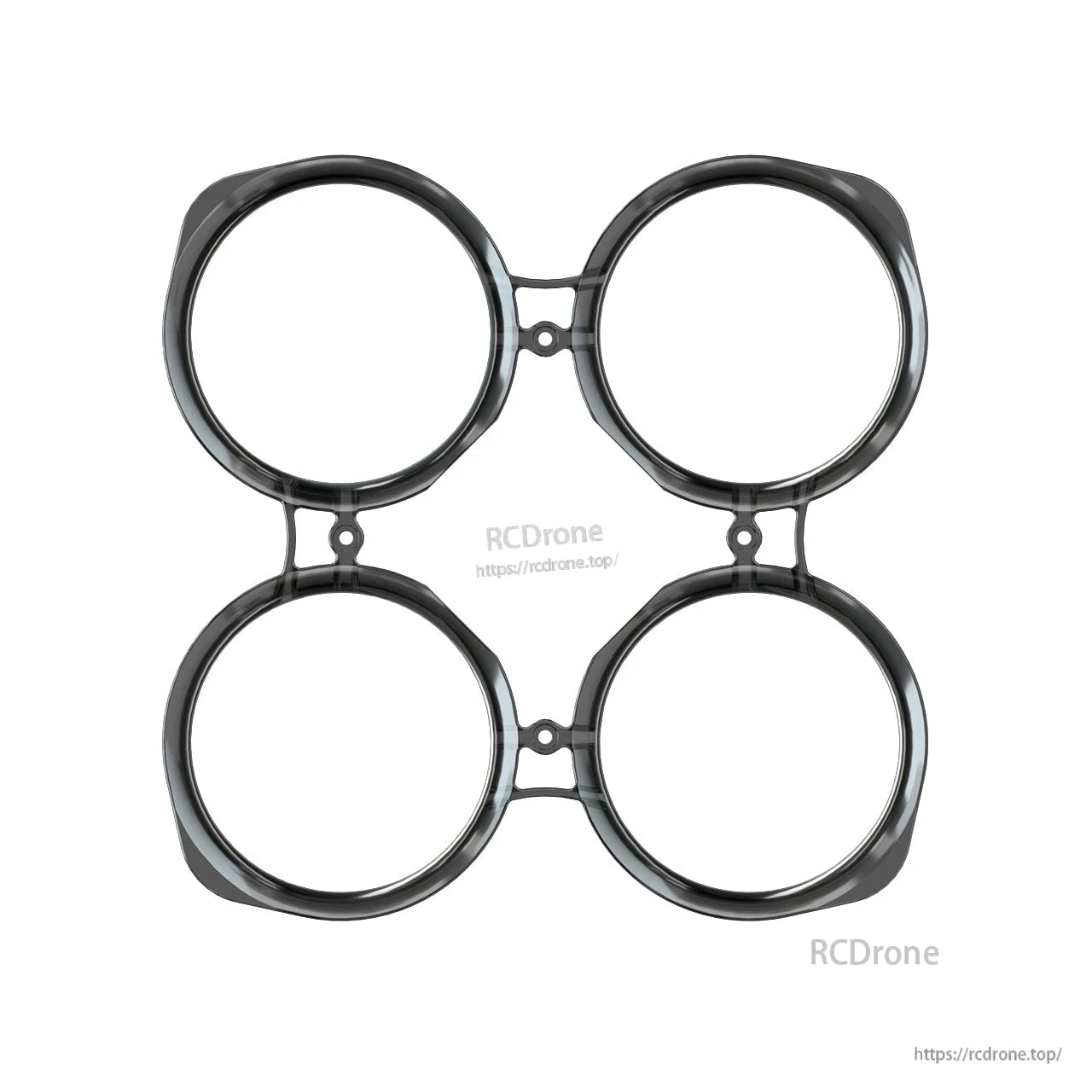 Black ducted prop guard frame piece with four circular rings and mounting tabs for Flywoo FlyLens 75/85