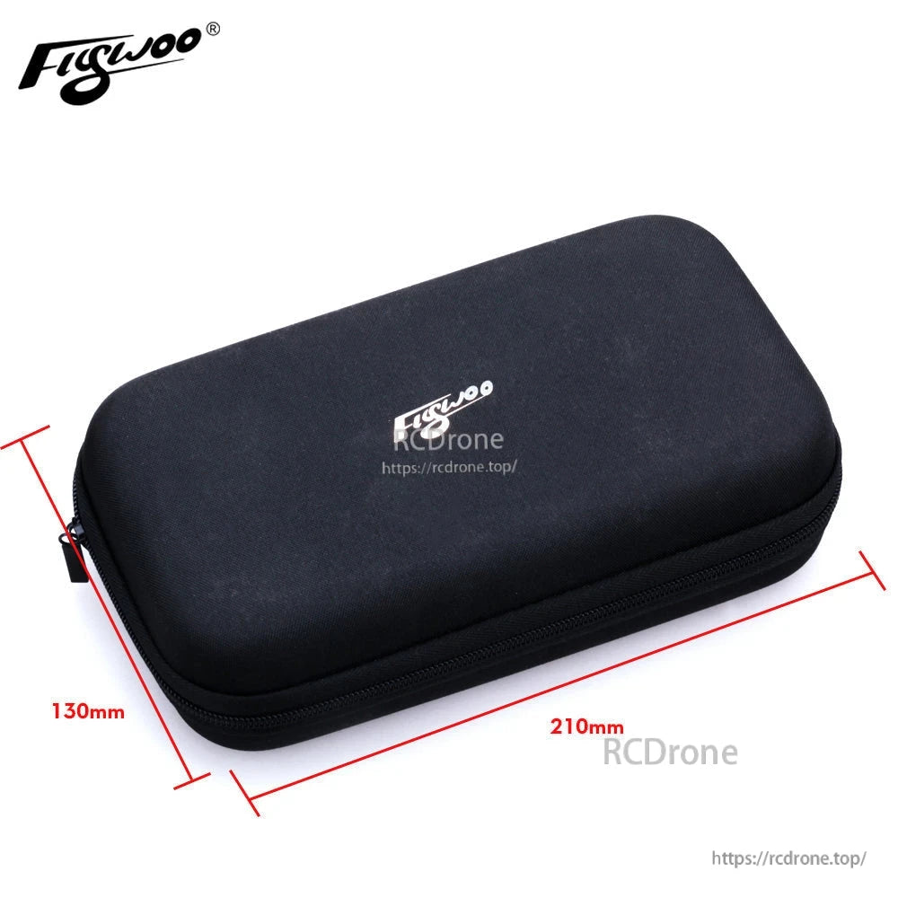 Flywoo tool bag hard case with zipper closure, black, approx. 210 x 130 mm