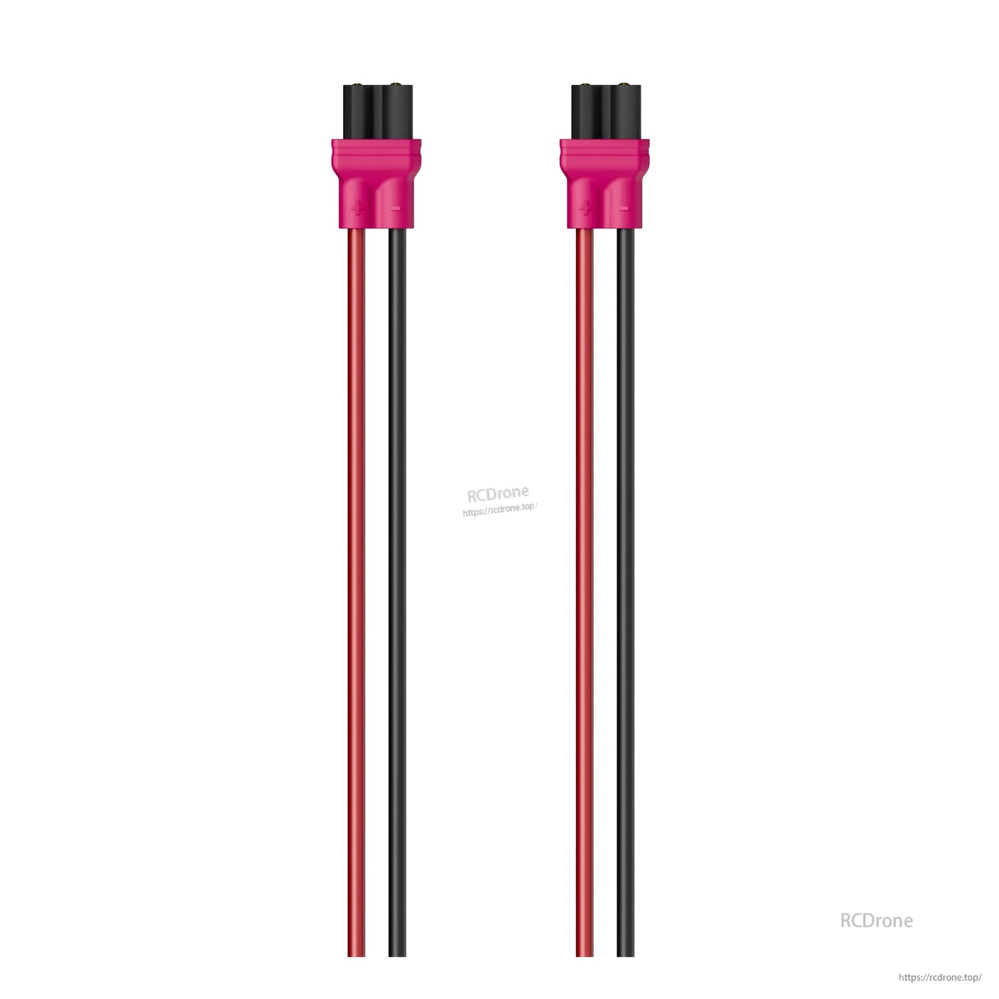 XT30 male and female battery connector pigtails with red and black wires and pink housings